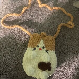 Adorable Tan and White Kids Plush Animal Bag